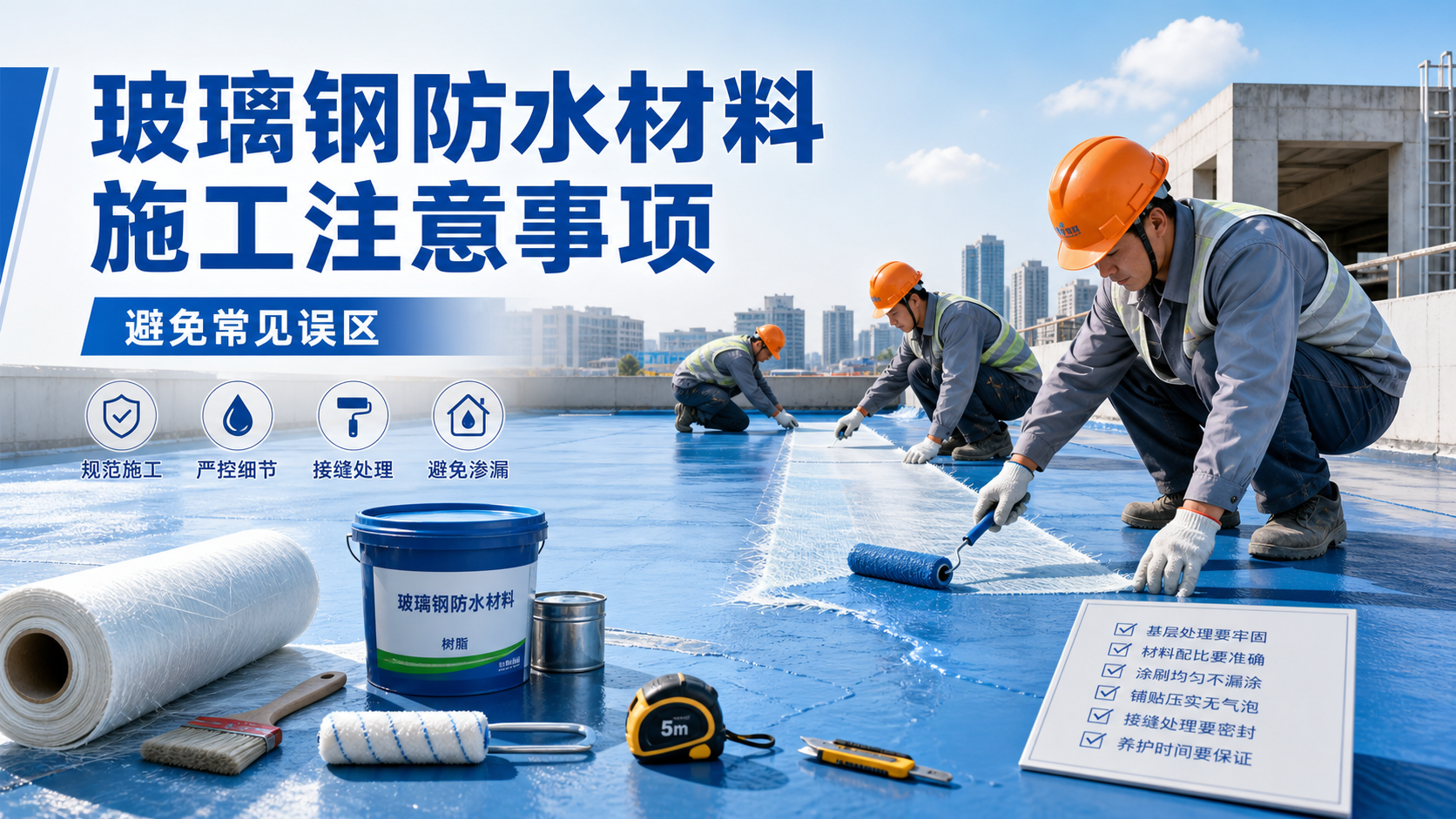 玻璃钢防水材料施工注意事项，避免常见误区 蚌埠 版